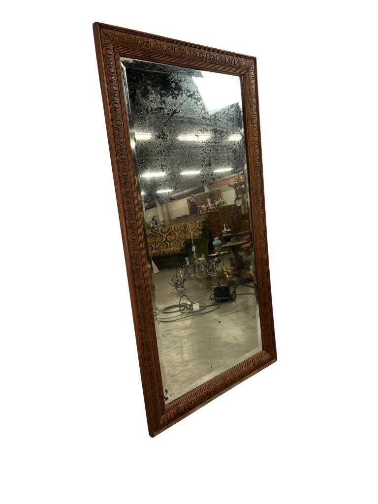 Vintage wooden wall mirror