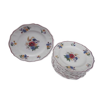 Set of 15 flat plates Sarreguemines agreste models