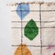 Moroccan ecru rug with colorful patterns 250cmx150cm