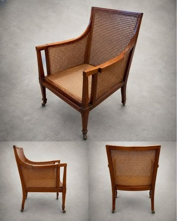 Fauteuil cané style directoire/ consulat vintage