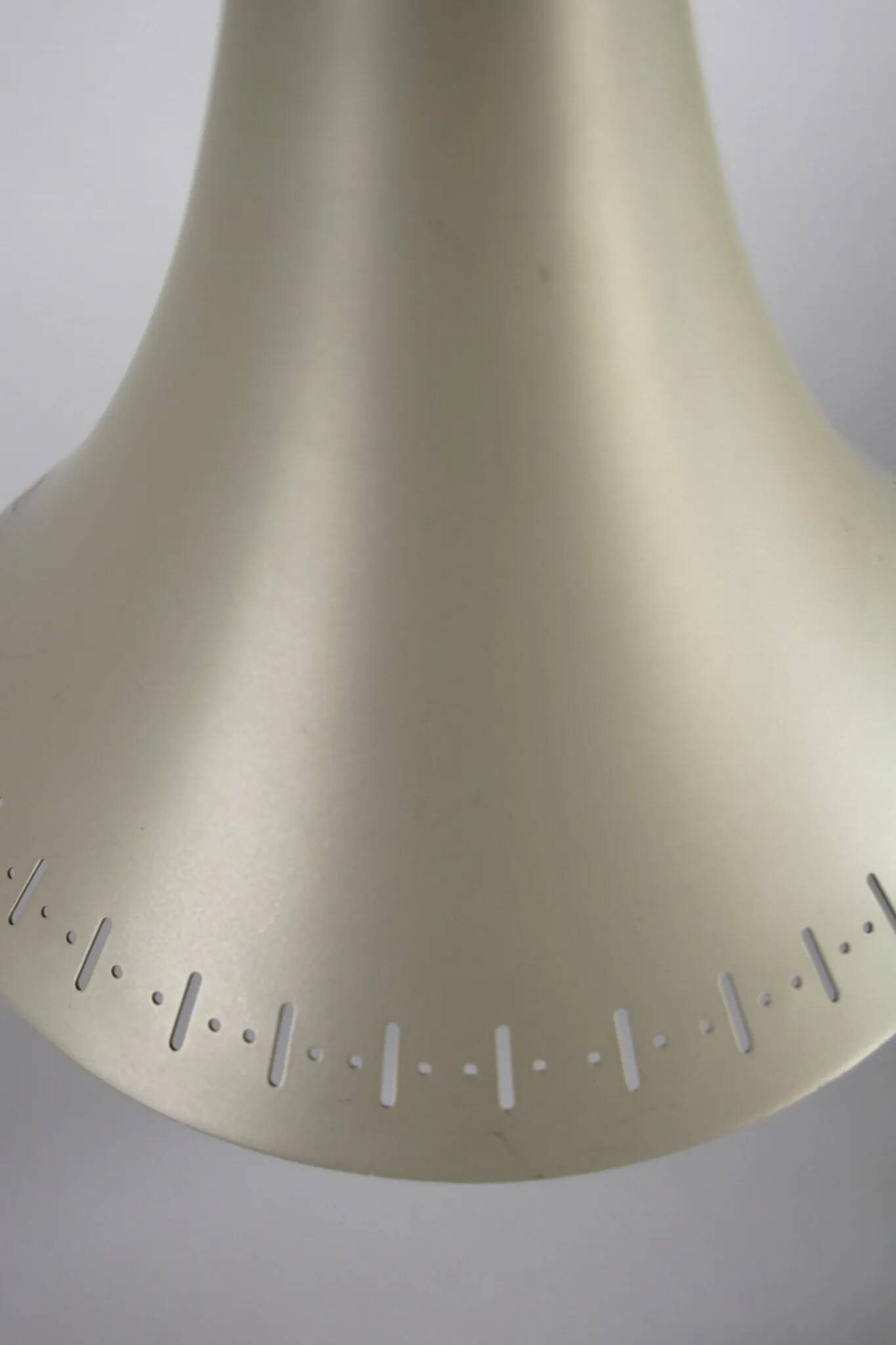 Light Grey Metal Pendant Lamp – Diabolo Shape, Scandinavia, 1960s