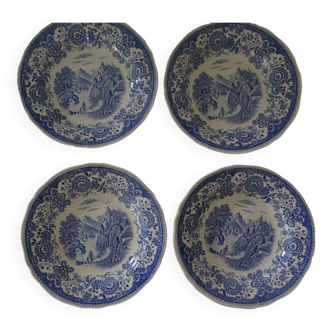 4 old earthenware plates 26923 villeroy boch burgenland blue