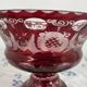 Large red and white overlay glass bowl, Bohemian 20th century