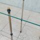 Large vintage metal and glass shop display shelf.
