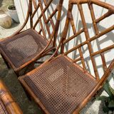 Ensemble table et chaises en rotin