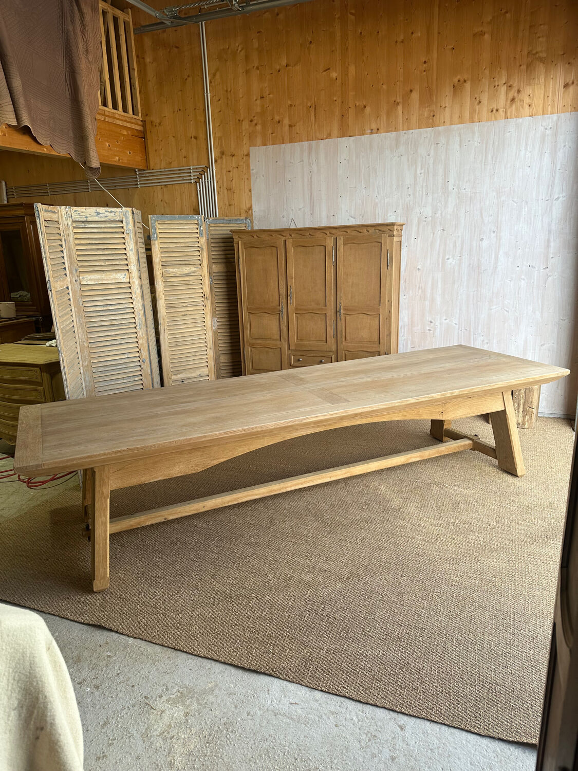 Large farmhouse table in solid oak – 3.50 m