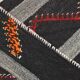 7x10 Black & Cream Large Vintage Kilim Rug, 204x300Cm