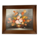 Vintage decorative table featuring a floral still life, signed Frederik.