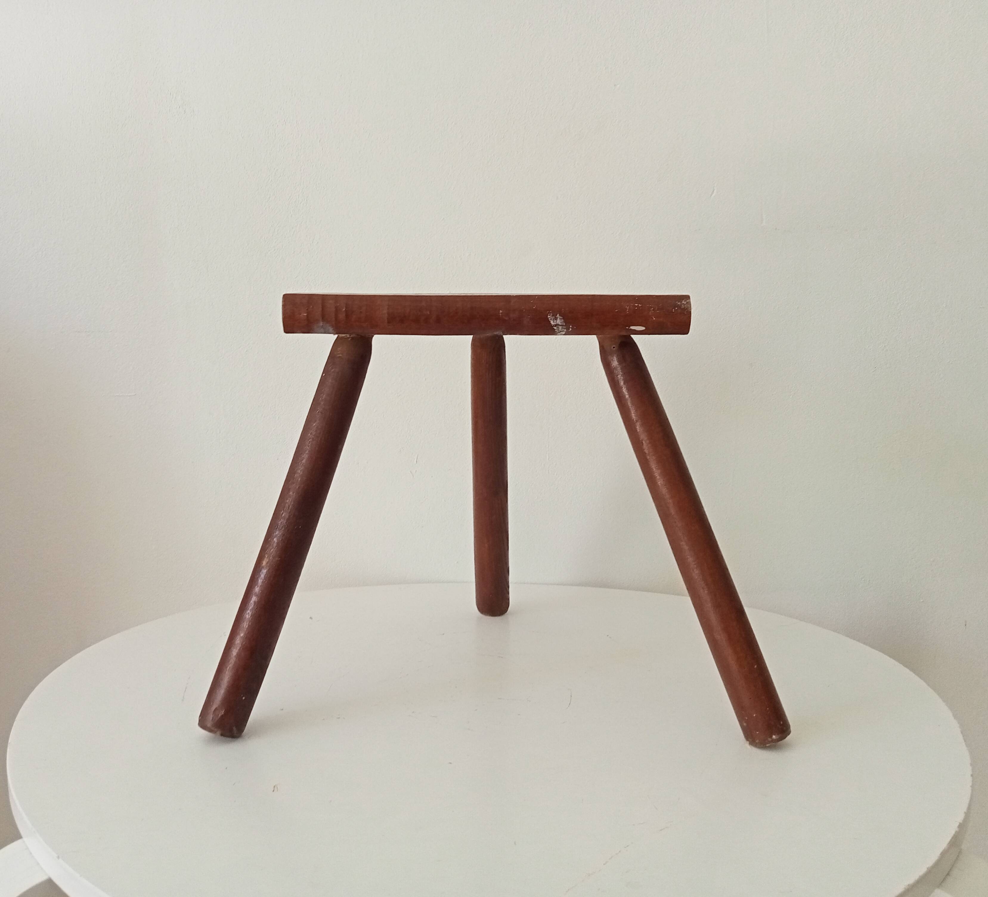 Vintage wooden tripod stool
