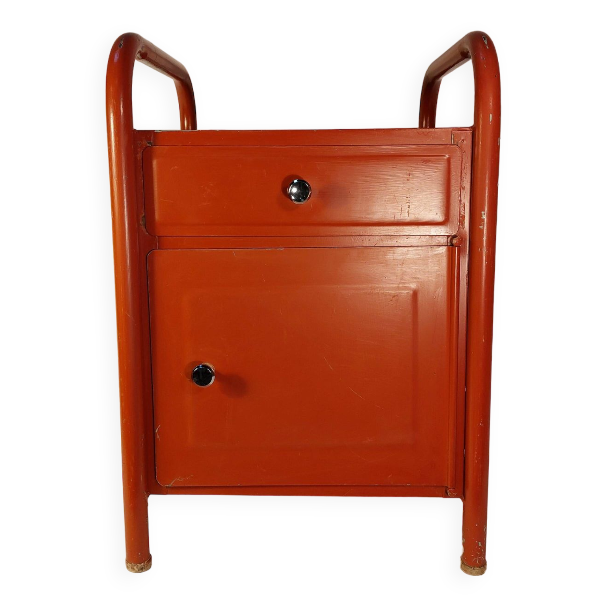Vintage metal boarding school or hospital bedside