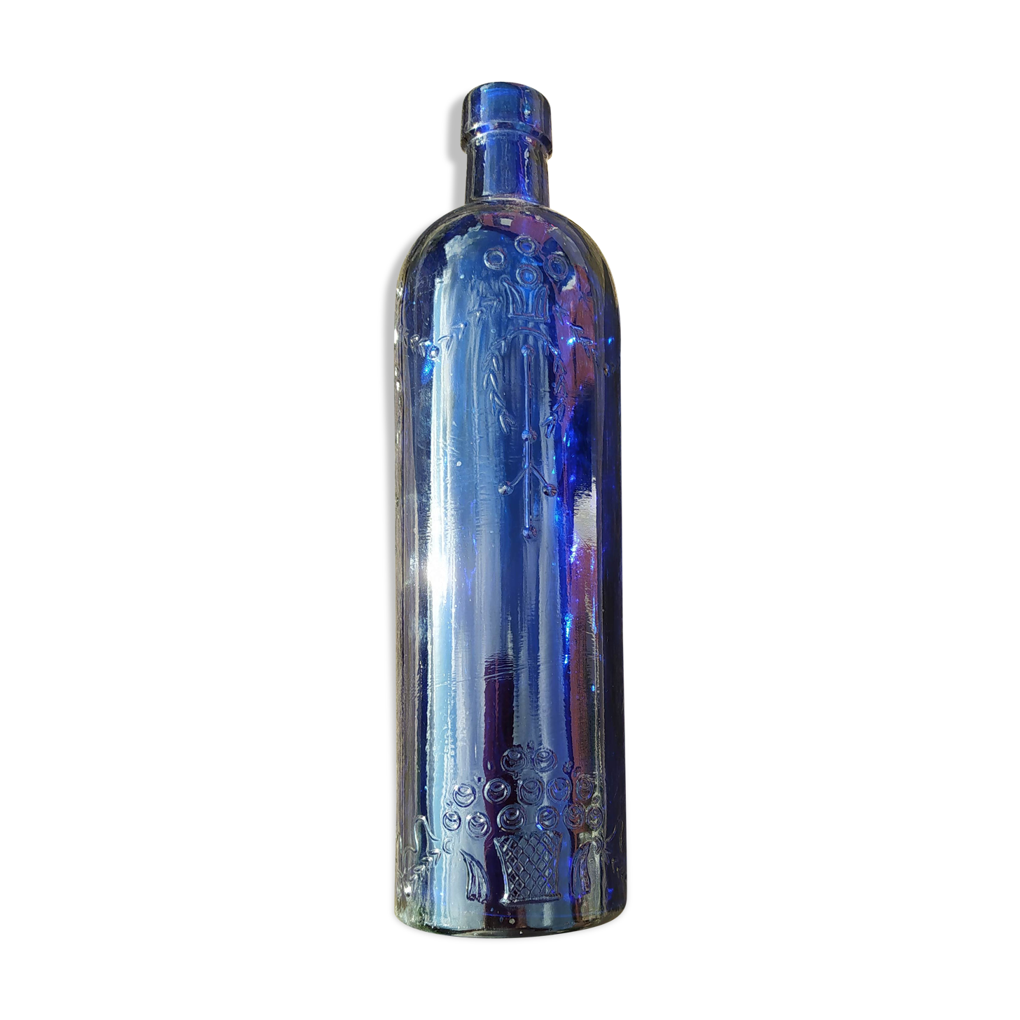 Vintage decorated glass bottle