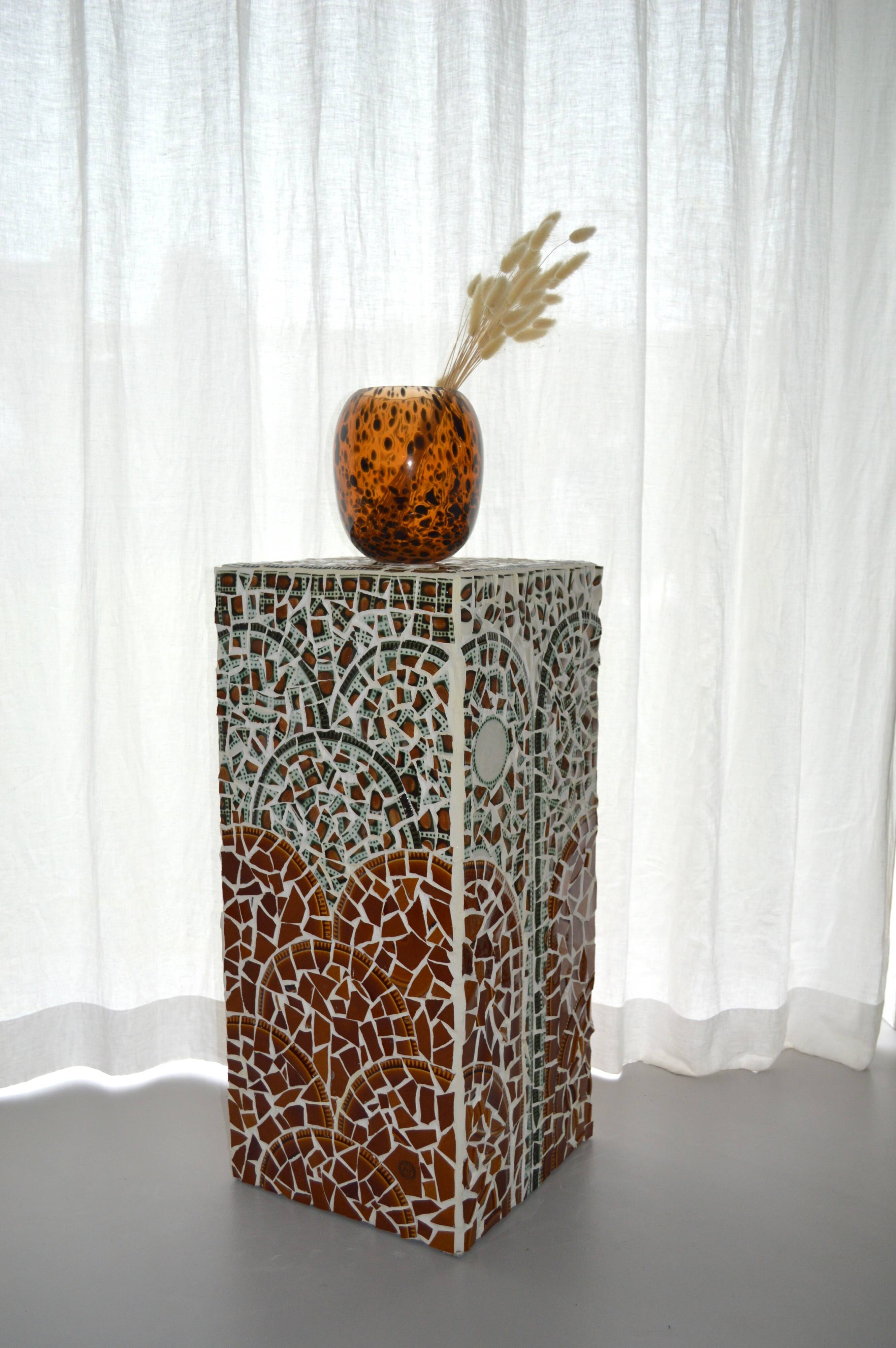 Mosaic column stele from the 1970s