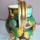 Vase Vallauris Deco hand Patterns flowers with gilding