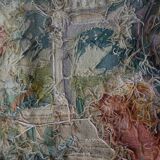 Tapisserie Aubusson française antique avec scène romantique