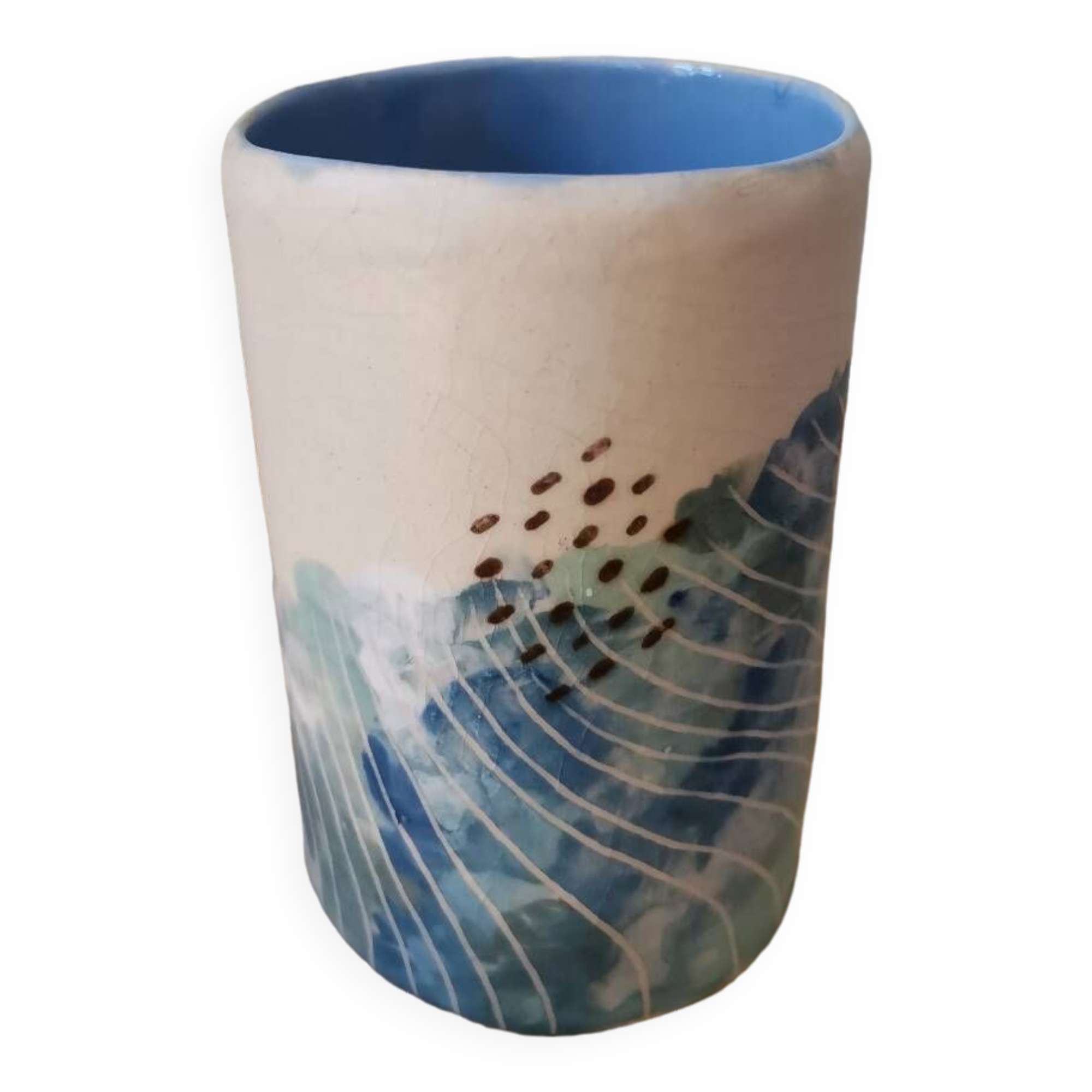 Tasse céramique artisanale couleur pastels bleu