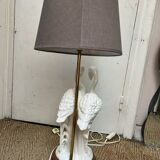 White porcelain flamingo lamp
