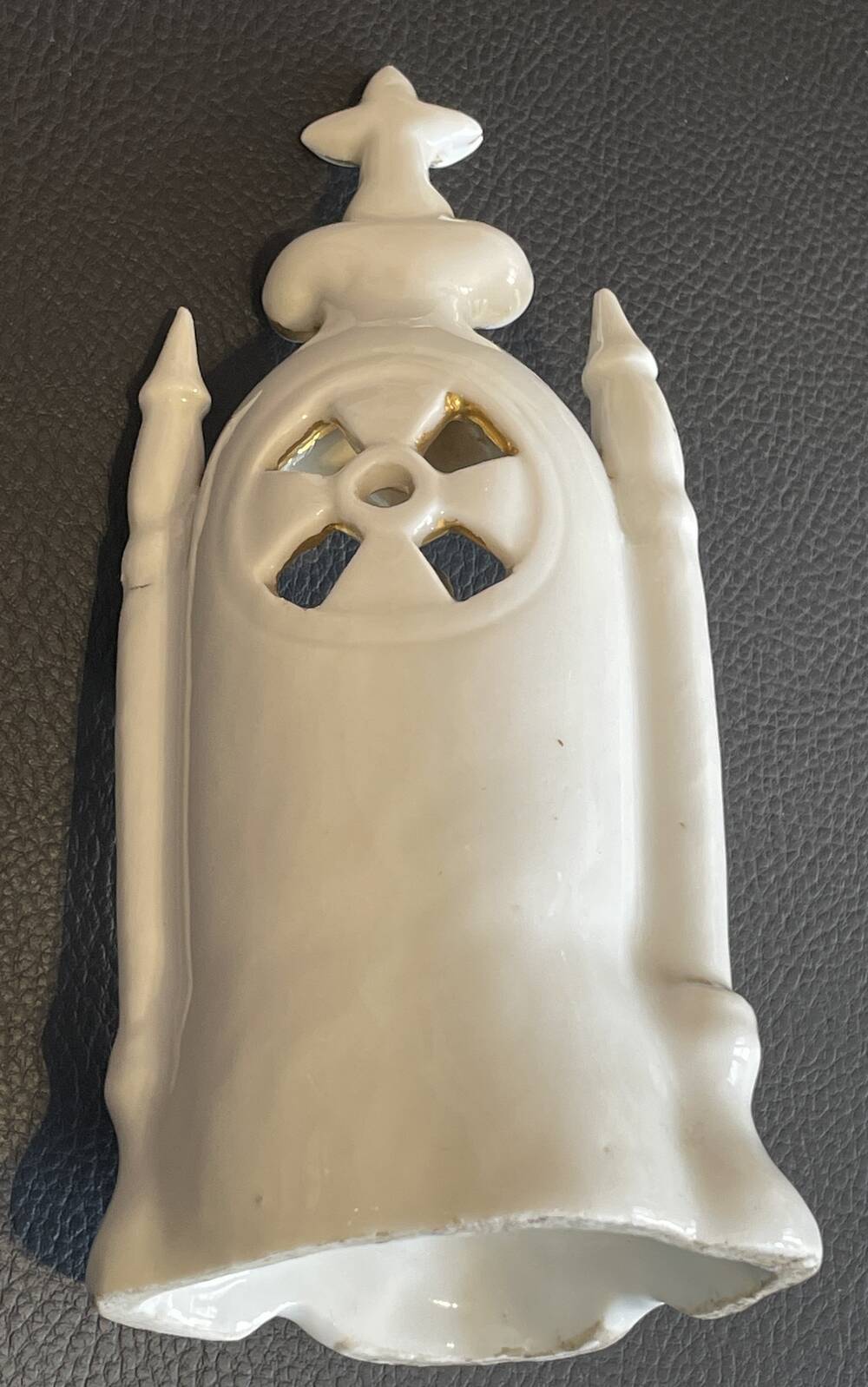 Porcelain baptismal font from paris, religious decoration, cult object.