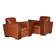 Paire de fauteuils Art Déco en cuir. Années 40.