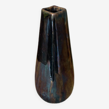 20th century flamed sandstone vase (Rambervillers?)