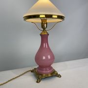 Table lamp with frame of pink opaline glass Funen's glassworks, 1930s