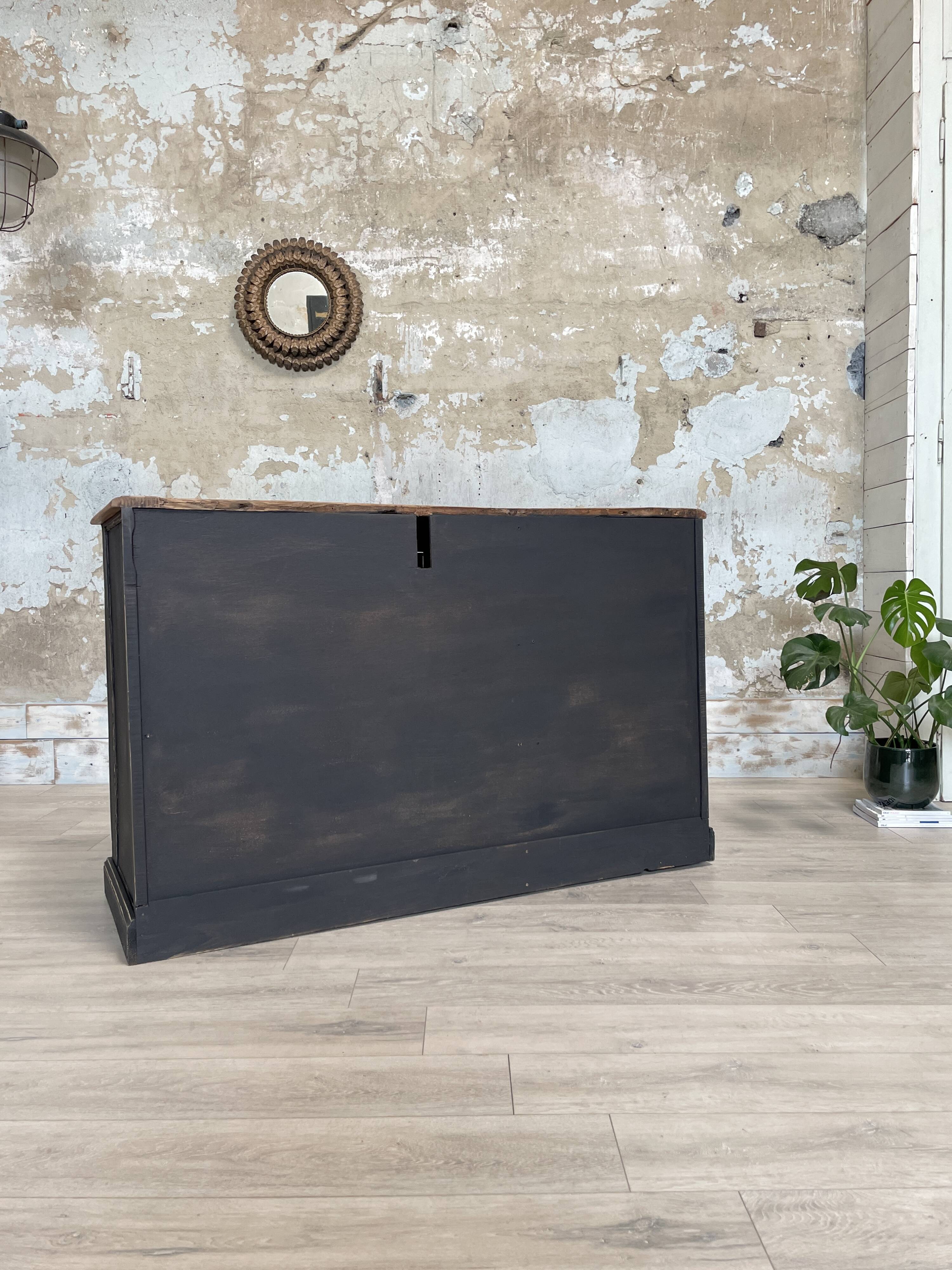 Craft furniture in patinated fir, circa 1950.