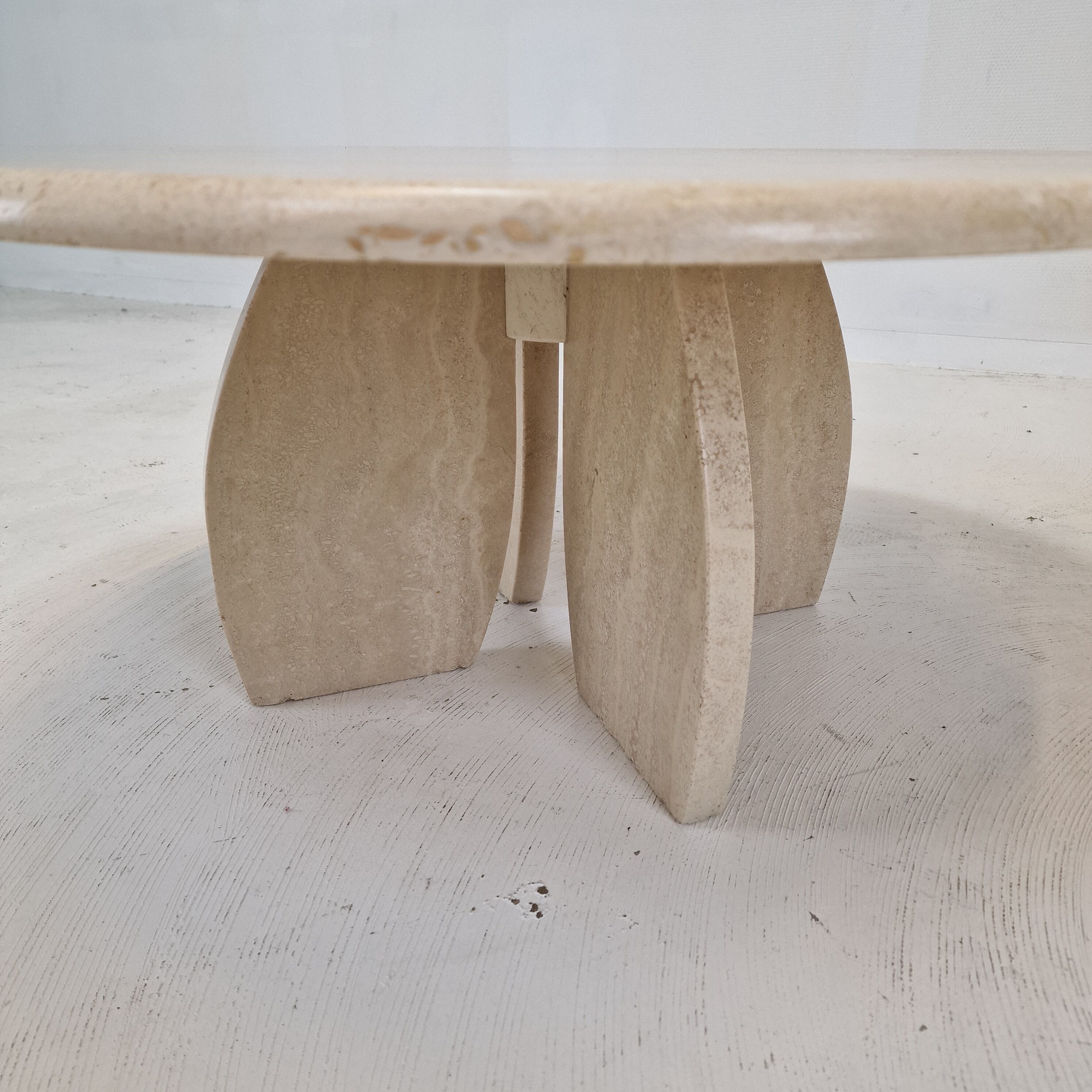 Italian travertine coffee table, 1980s