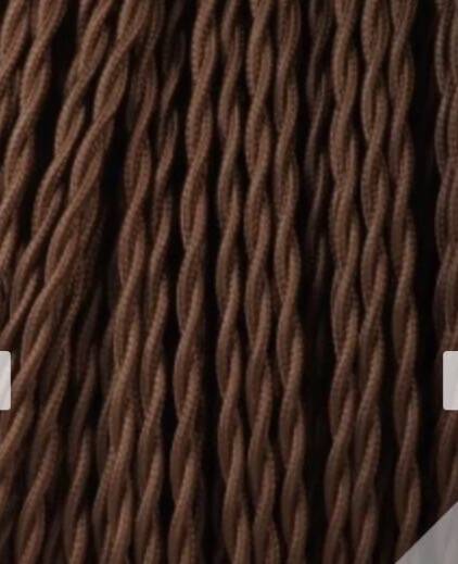 Turned wooden lamp, 2M fabric cable, cotton shade.