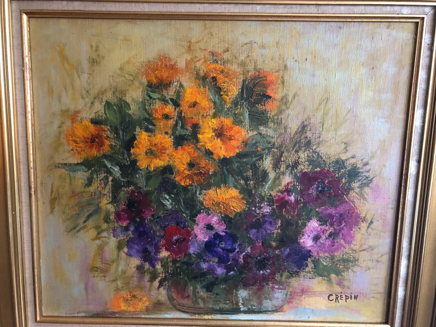 Painting Still life of flowers Oil on canvas