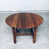 Popular Work Oak Extendable Dining Table, France, 1930s