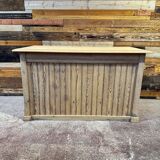Shop counter in sandblasted pitch pine - Circa 1940