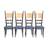 Set of four Italian Mid-Century Modern High Back dining chairs by Aldo Tura