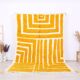 Handmade pure wool rug in traditional yellow, size 150 x 250 cm.
