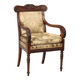 Antique Louis-Philippe armchair in mahogany, Italy, 19th century.