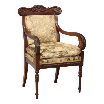 Fauteuil ancien Louis-Philippe en acajou Italie XIX Century