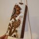 Vintage portable lamp with authentic seventies floral linen fabric.