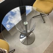Sculptural table in metal and glass by Verner Panton for Fritz Hansen, 1980