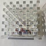 Pair of kinetic plexiglass wall lights