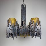 Brutalist chandelier by Marcello Fantoni for Fantoni Studio, Florence, Italy, 1960s.