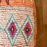 Moroccan Berber pouf orange and multicolored