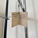 Italian Postmodern Chrome, Black Wood and Glass Shelf by Ponti Terenghi, 1980s