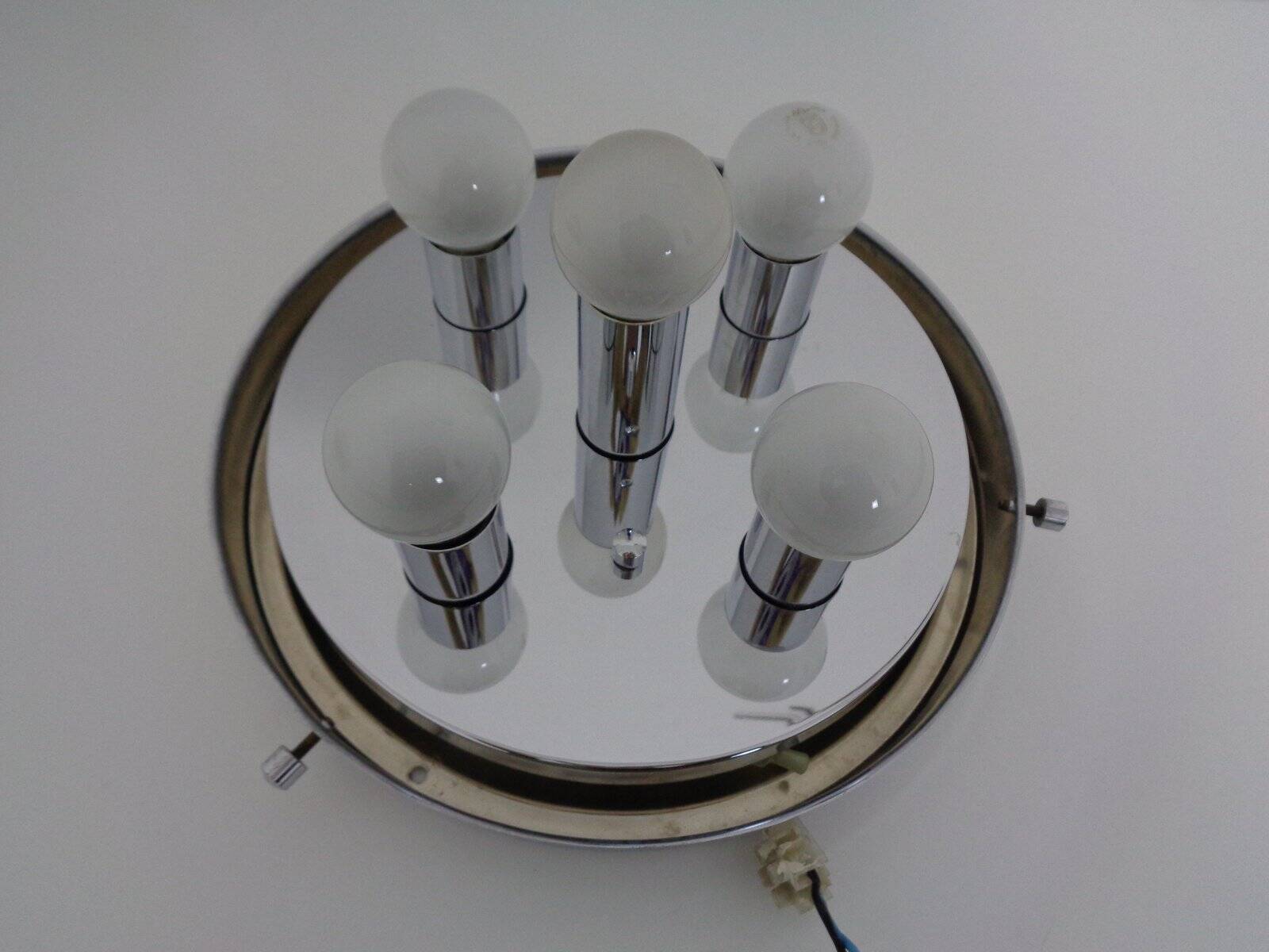 Large glass ceiling light from Limburg, 1960s