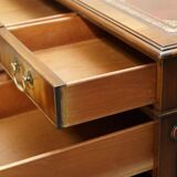 Partner desk Bevan Funnell in hardwood with leather top and gold leaf gilding.