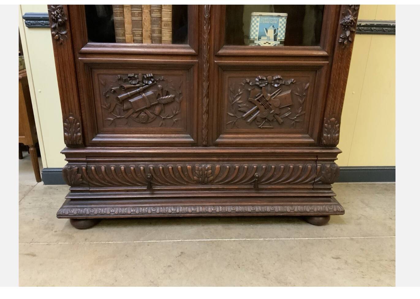 Imposing antique Neo-Renaissance bookcase