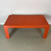 Table basse vintage orange en plastique Space Age années 70