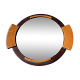 Art deco wood and mirror tray