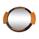 Art deco wood and mirror tray