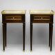 Pair of Louis XVI Style Nightstands with White Carrara Marble