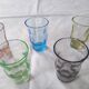 Art Deco coloured glass liqueur servant