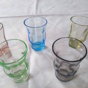 Serviteur de verres colorés à liqueur Art déco