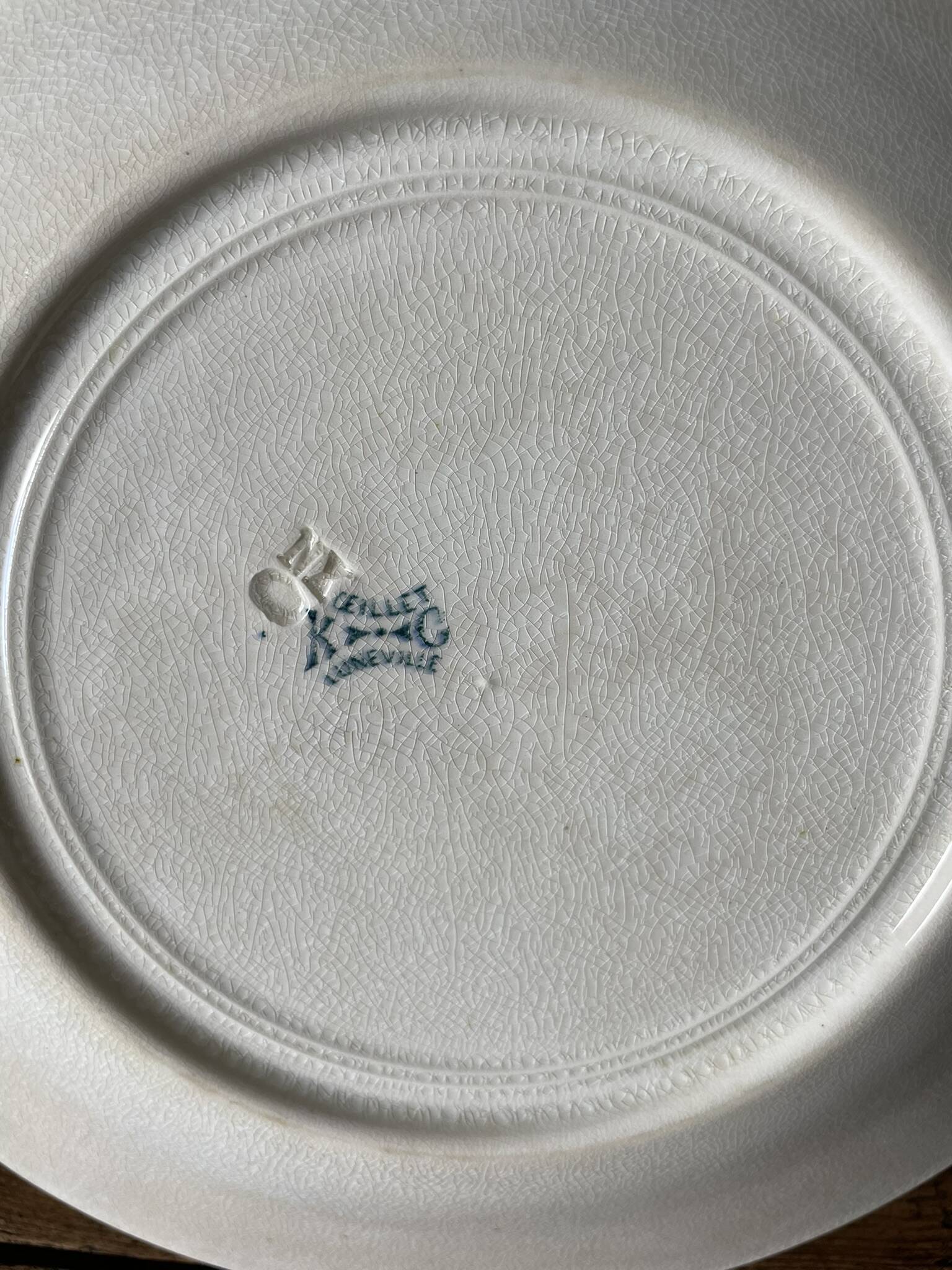 Ironstone plate Oeillet KG Luneville